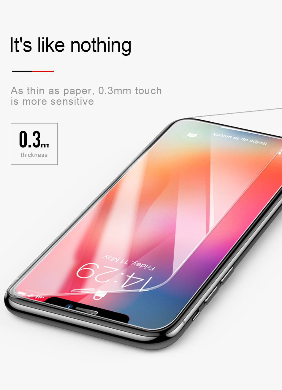 BASEUS gehard glas voor iPhone XS Max. - vrij