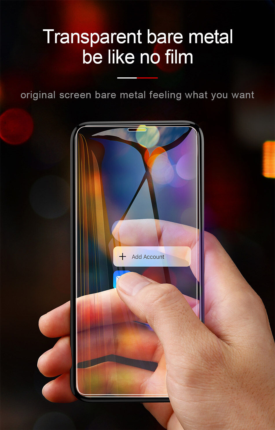BASEUS gehard glas voor iPhone XS Max. - vrij