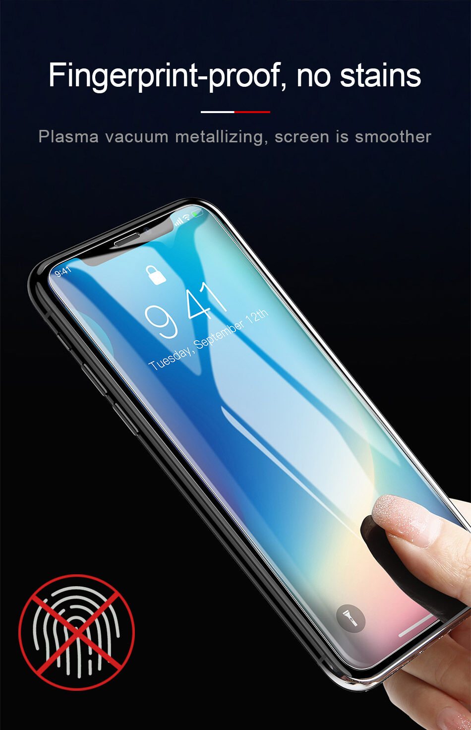 BASEUS gehard glas voor iPhone XS Max. - vrij