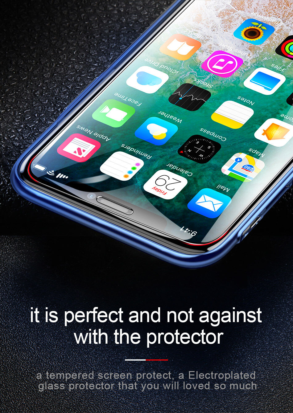 BASEUS gehard glas voor iPhone XS Max. - vrij