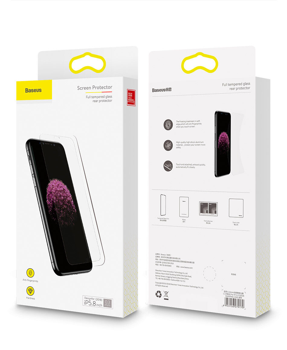 BASEUS gehard glas voor iPhone XS Max. - vrij