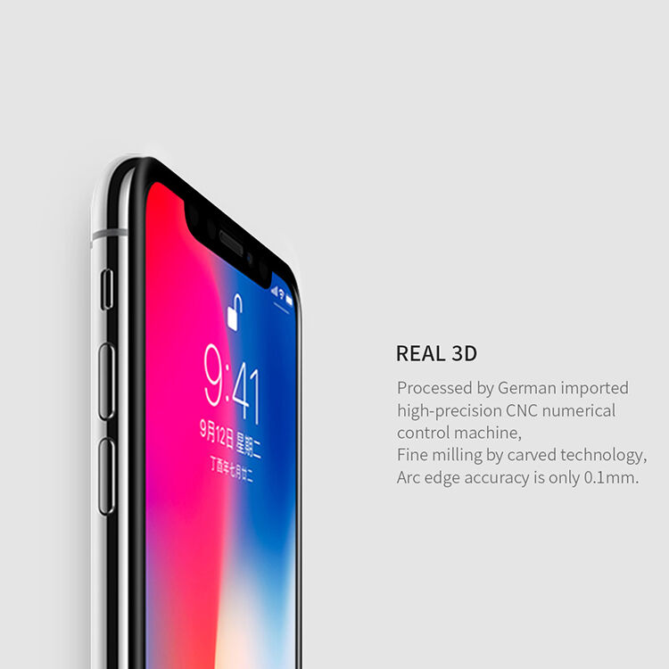 NILLKIN gehard 3D-glas voor iPhone XS Max. - zwart