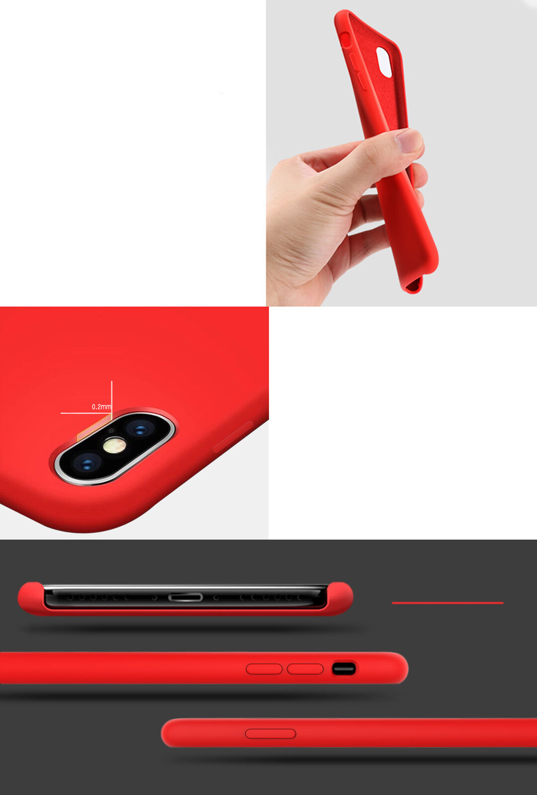 MOKA Vloeibare siliconenhoes voor iPhone XS Max. - rood