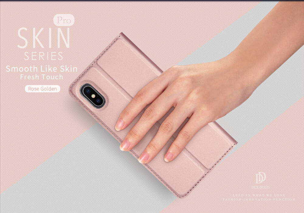 DUX DUCIS flip case voor iPhone XS Max. - roze-goud