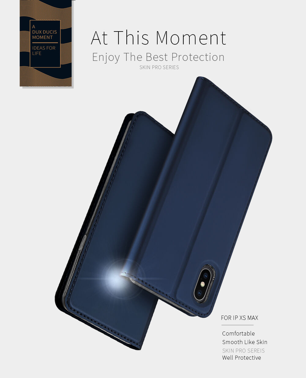 DUX DUCIS flip case voor iPhone XS Max. - roze-goud
