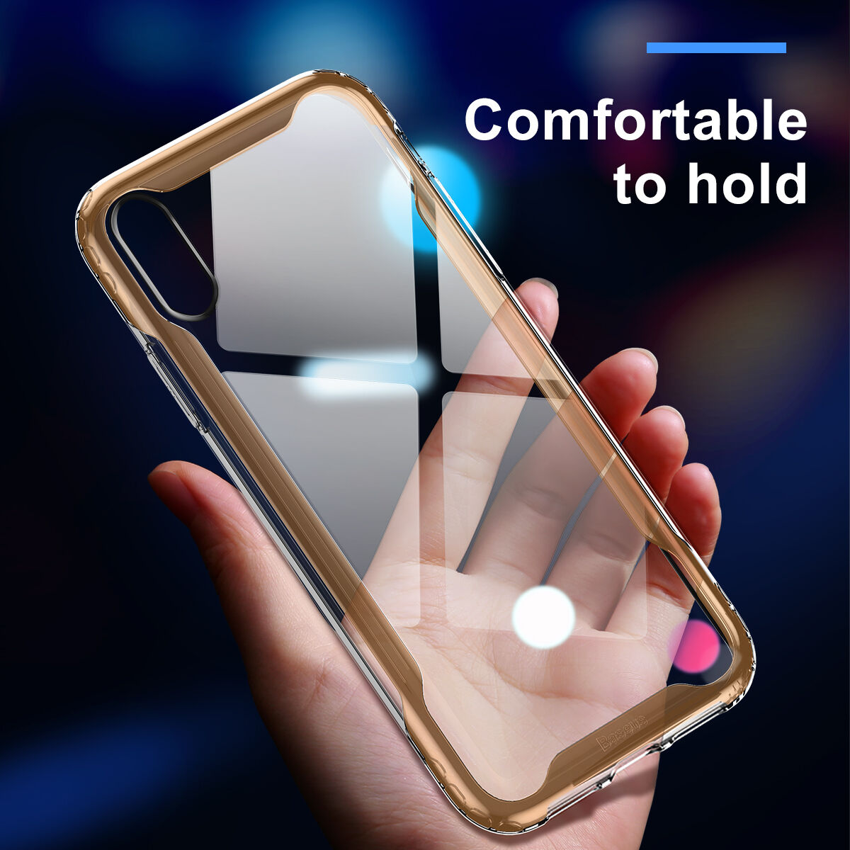 BASEUS pantser doorzichtige afdekking met frame voor iPhone XR - zwart