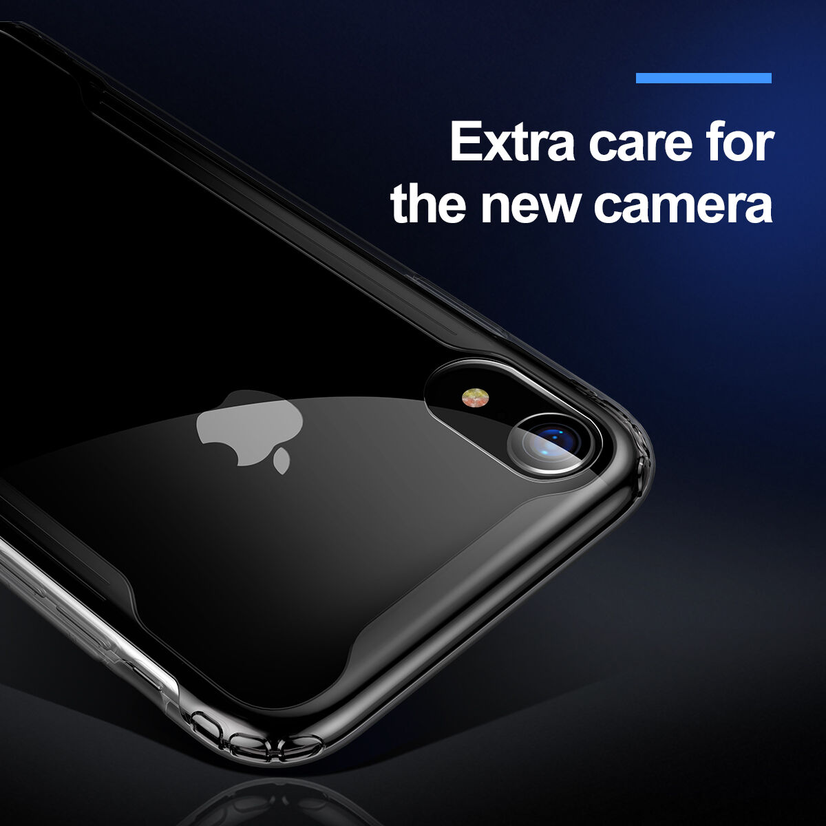 BASEUS pantser doorzichtige afdekking met frame voor iPhone XR - zwart