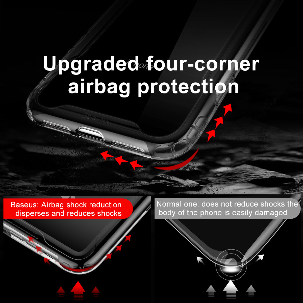 BASEUS pantser doorzichtige afdekking met frame voor iPhone XR - zwart
