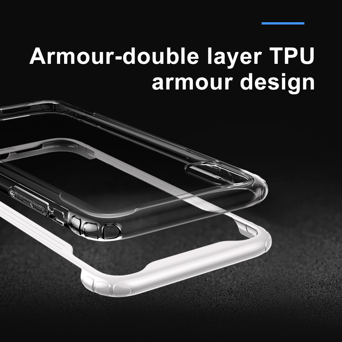 BASEUS pantser doorzichtige afdekking met frame voor iPhone XR - zwart