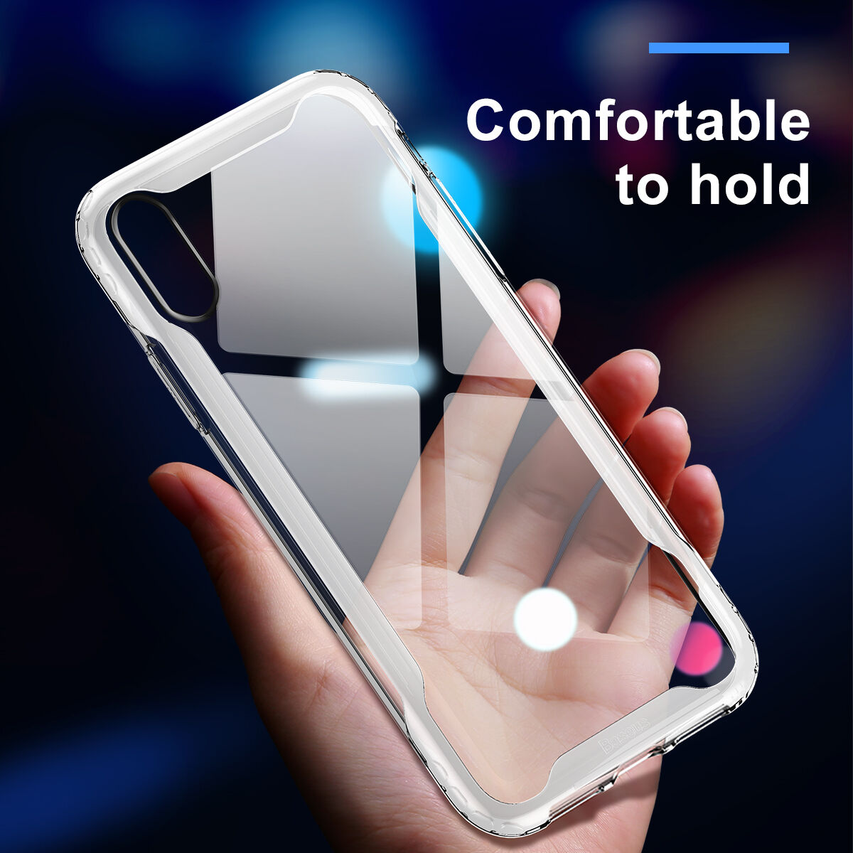 BASEUS pantser doorzichtige afdekking met frame voor iPhone XR - zwart
