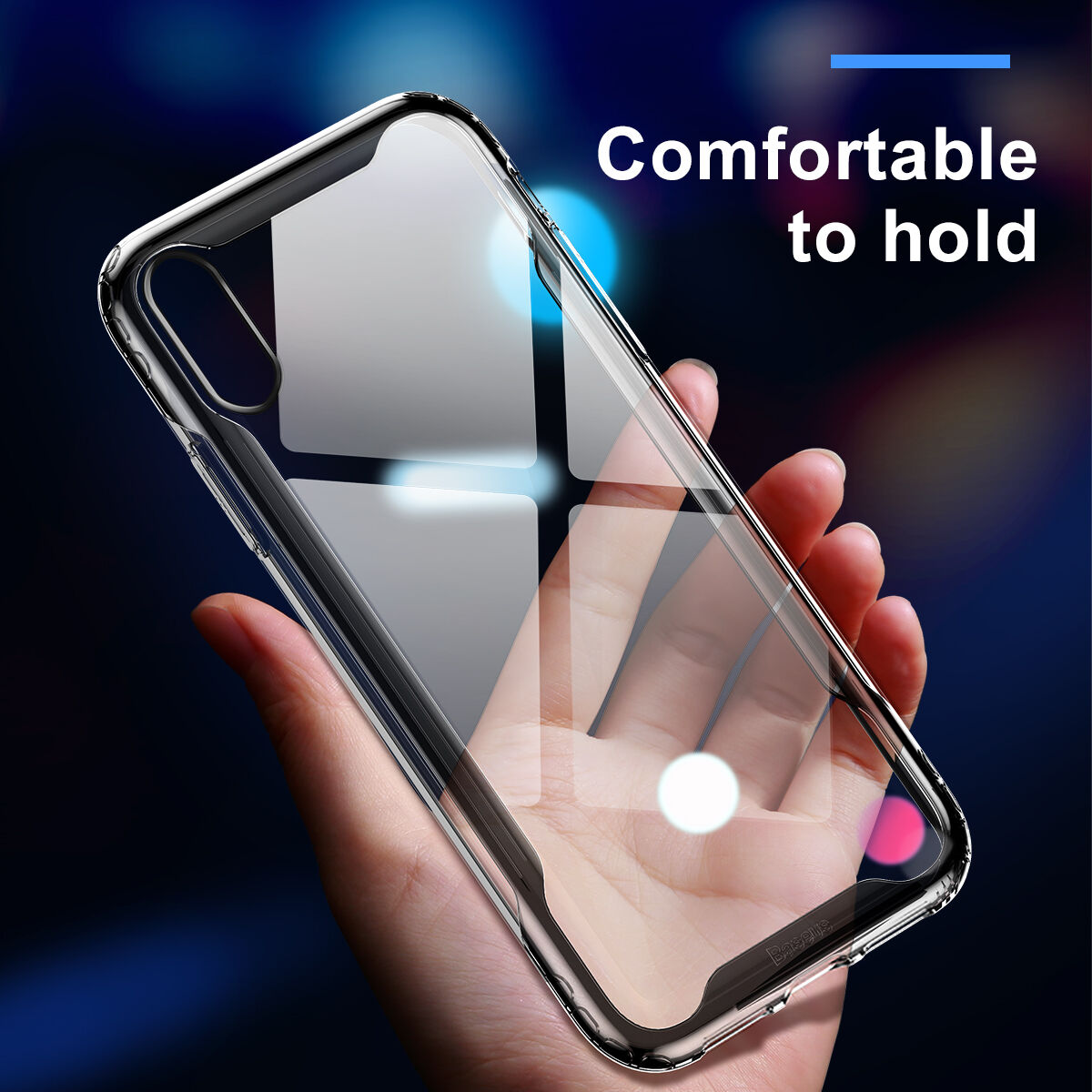 BASEUS pantser doorzichtige afdekking met frame voor iPhone XR - zwart