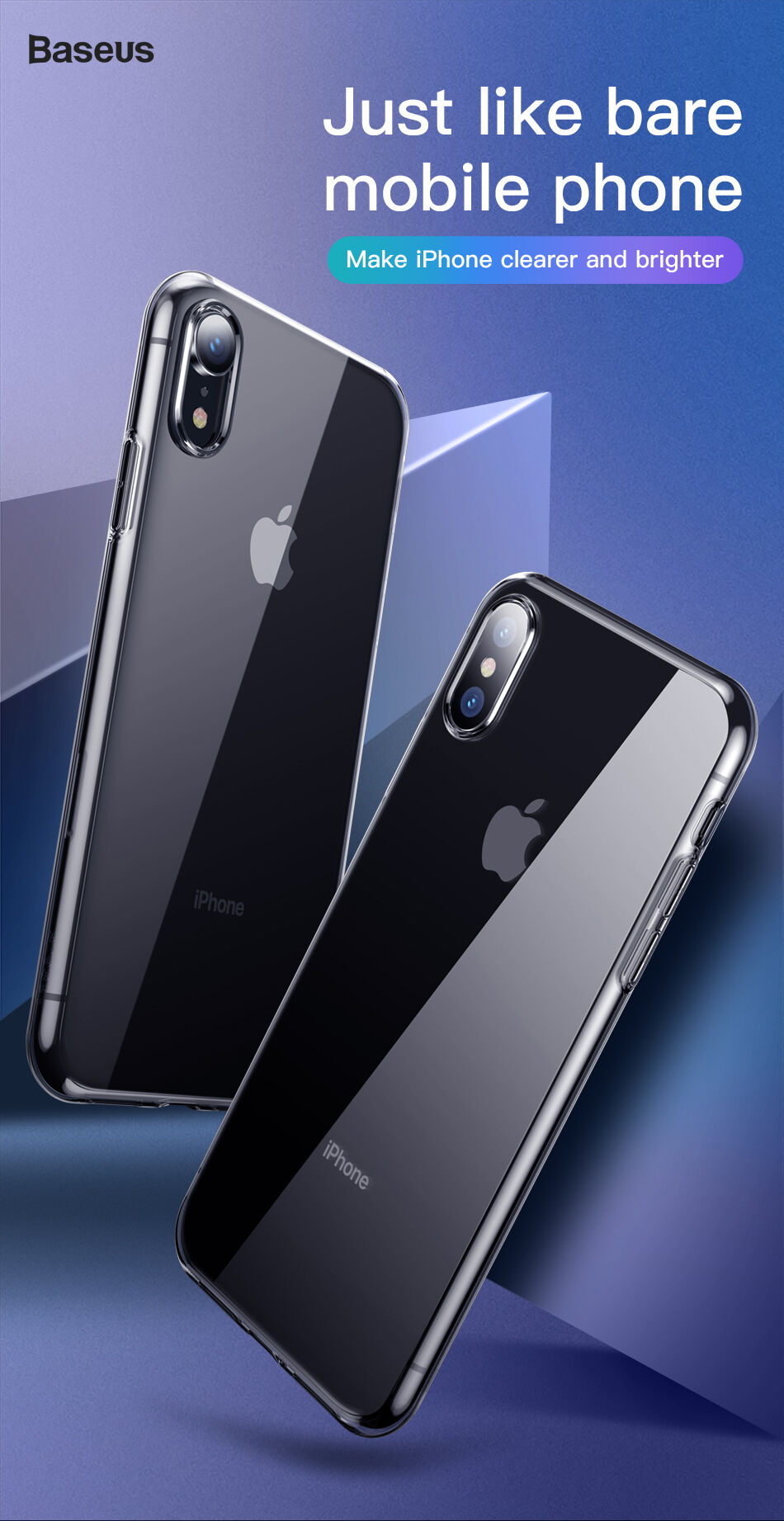 BASEUS Eenvoudigheidsafdekking voor iPhone XR - goud