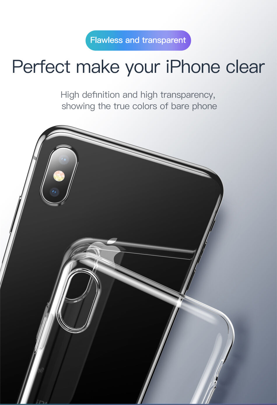BASEUS Eenvoudigheidsafdekking voor iPhone XR - goud