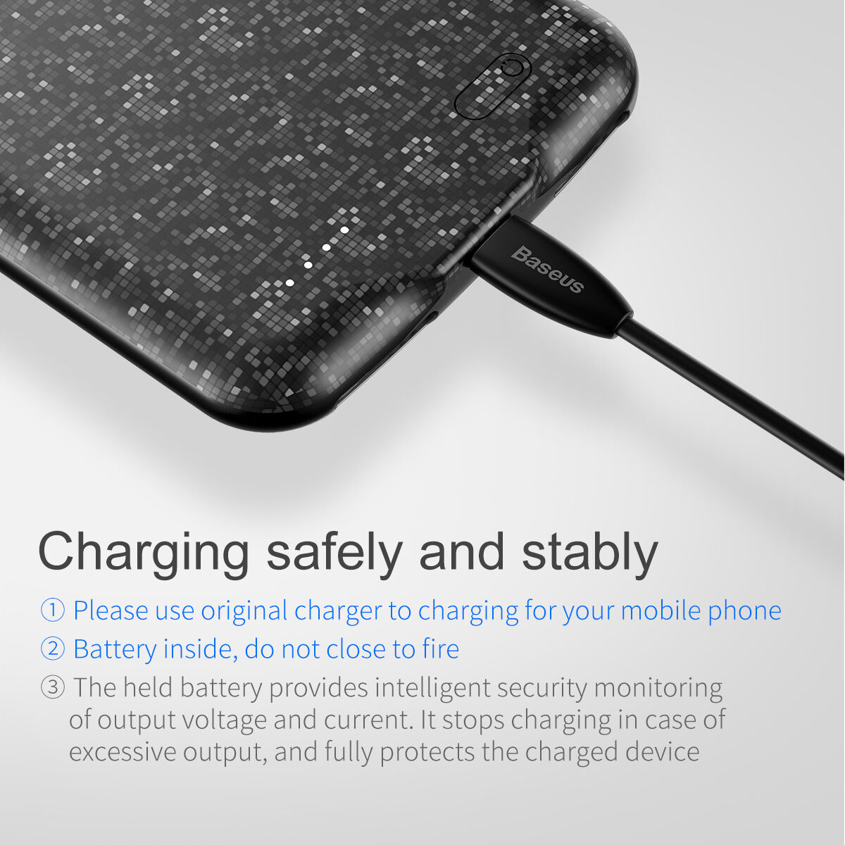 BASEUS ontwerp deksel met batterij 5000mAh voor Apple iPhone 7 / 8 - romig