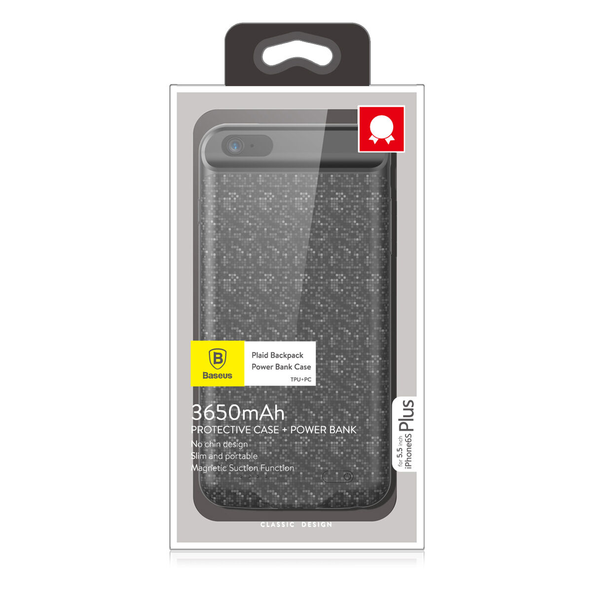BASEUS-batterijdeksel 7300mAh voor 6 Plus / 6S Plus - rood