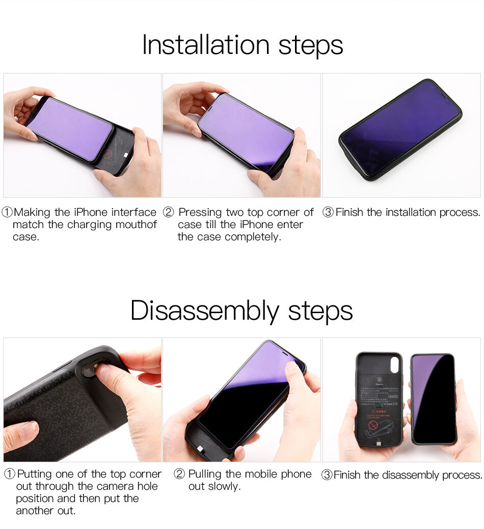 BASEUS-batterijdeksel 3500mAh iPhone X - wit
