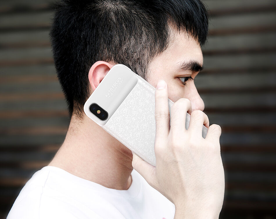 BASEUS-batterijdeksel 3500mAh iPhone X - wit
