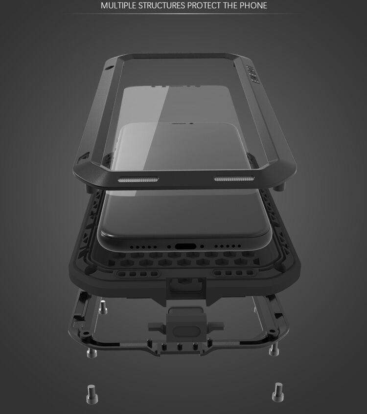 LOVE MEI waterdichte / stofdichte MEI koffer voor iPhone XS/iPhone X X - zwart