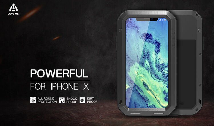 LOVE MEI waterdichte / stofdichte MEI koffer voor iPhone XS/iPhone X X - zwart