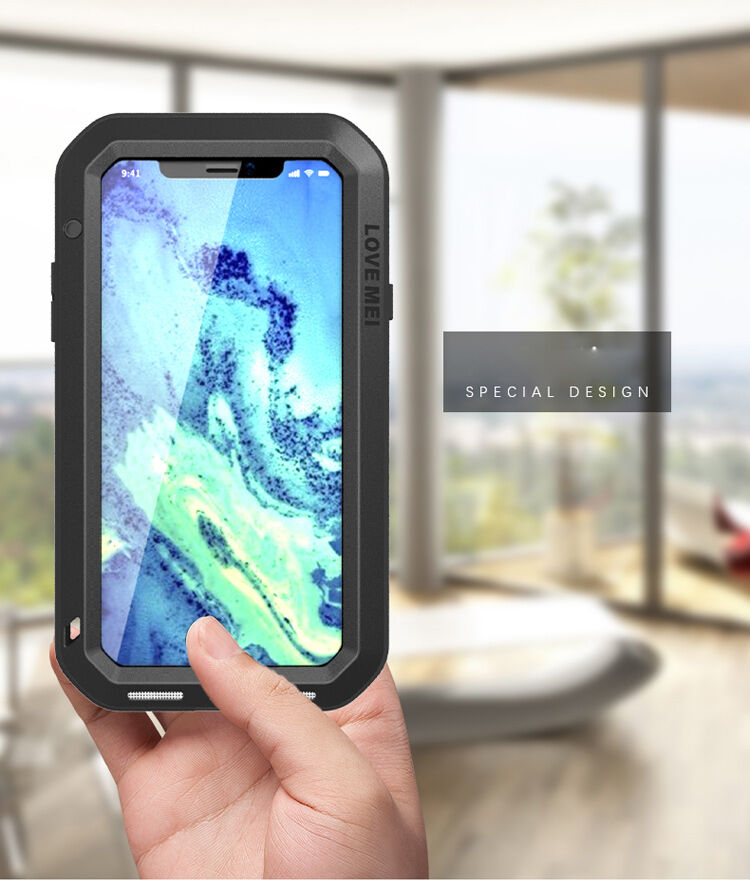LOVE MEI waterdichte / stofdichte MEI koffer voor iPhone XS/iPhone X X - zwart