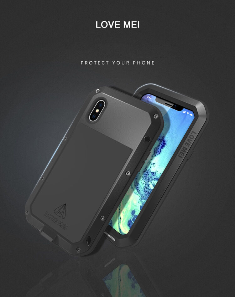 LOVE MEI waterdichte / stofdichte MEI koffer voor iPhone XS/iPhone X X - zwart