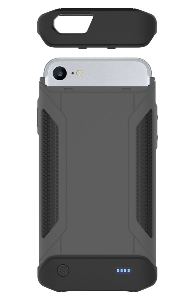 bestand beschermend deksel met externe batterij 4000mAh voor Apple iPhone 6 / 6S / 7 / 8 iPhone 6 / 6S / 7 / 8 - grijs