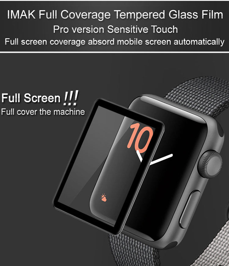 IMAK Pro + gehard glas 2.5D voor Apple horloge - zwart