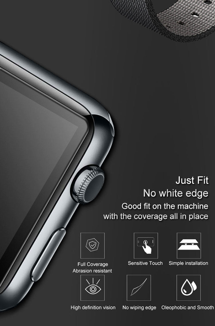 IMAK Pro + gehard glas 2.5D voor Apple horloge - zwart