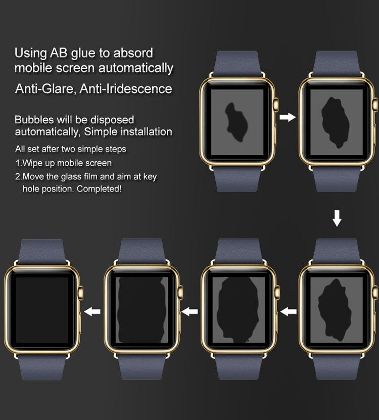 IMAK Pro + gehard glas 2.5D voor Apple horloge - zwart
