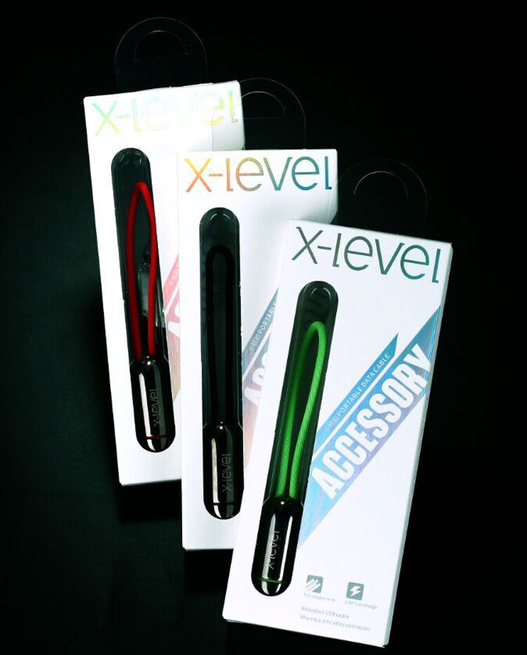 X-LEVEL Elegante USB / Bliksemkabel voor Apple iPhone / iPad / iPad / X-LEVEL Elegante USB / Bliksemkabel voor Apple iPhone / iPad / iPod - 8cm - zwart