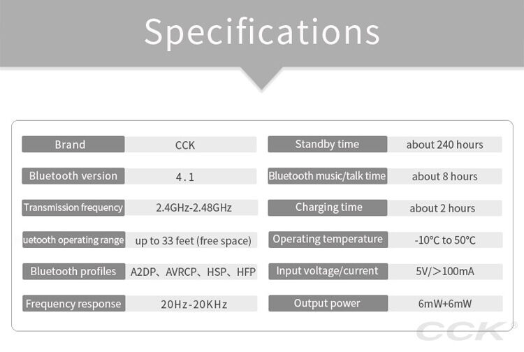 CCK draadloze Bluetooth-hoofdtelefoon voor Apple iPhone - blah