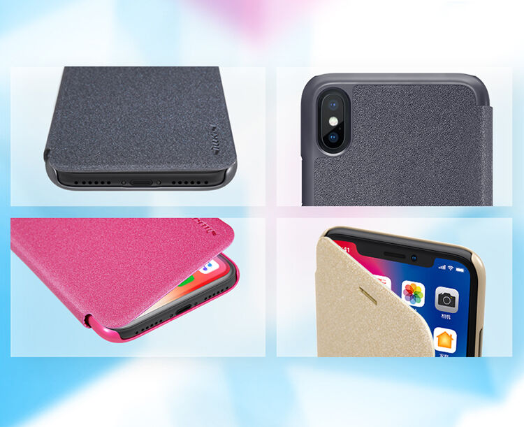 NILLKIN beschermende flip case voor Apple iPhone XS - zwart
