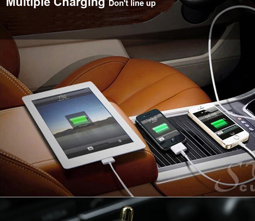 REMAX Autolader met drie poorten voor Apple iPhone / iPad / iPad / REMAX autolader met drie poorten voor Apple iPhone / iPad / iPod - zwart