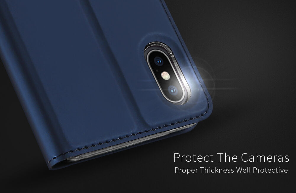 DUX DUCIS-koffer met statief en documentcompartimenten voor Apple iPhone XS - roségoud