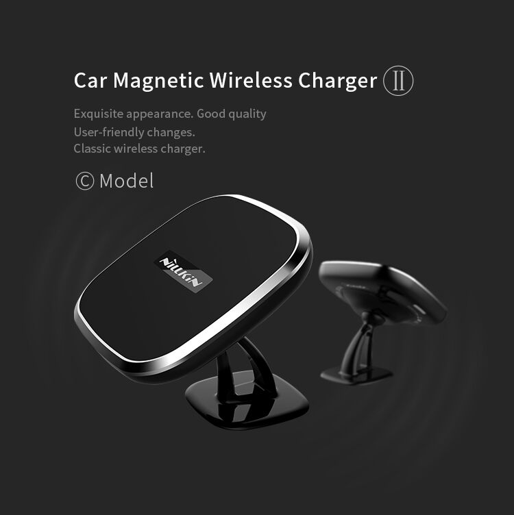 NILLKIN-ontwerp magnetische houder met Qi draadloze oplading voor Apple iPhone - zwart
