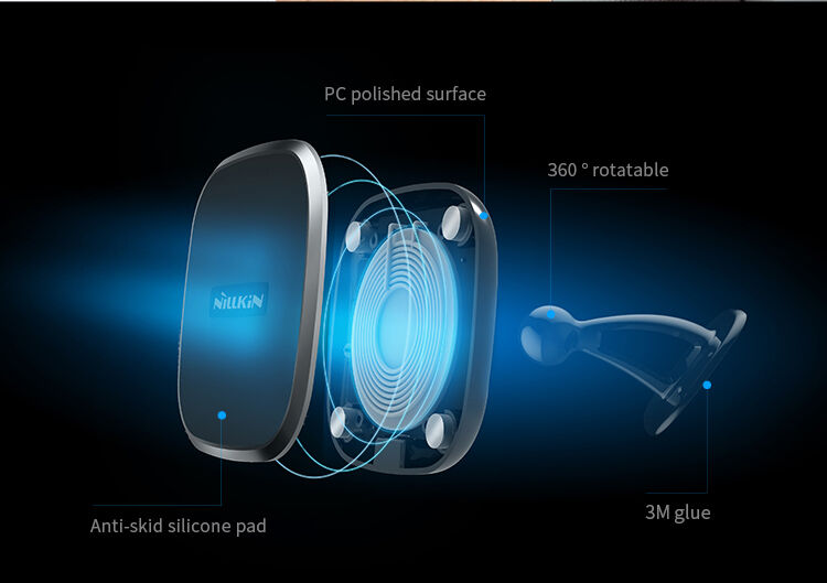 NILLKIN-ontwerp magnetische houder met Qi draadloze oplading voor Apple iPhone - zwart