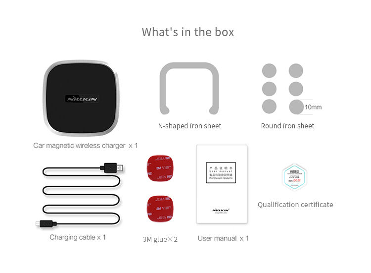 NILLKIN-ontwerp magnetische houder met Qi draadloze oplading voor Apple iPhone - zwart