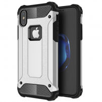 Super bestendige "Armor"-afdekking voor iPhone XS/iPhone X X - zilver