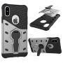 Super bestendige hoes met standaard voor iPhone XS/iPhone X X - zilver