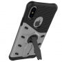 Super bestendige hoes met standaard voor iPhone XS/iPhone X X - zilver