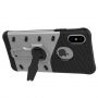 Super bestendige hoes met standaard voor iPhone XS/iPhone X X - zilver