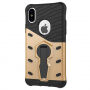 Super bestendige hoes met standaard voor iPhone XS/iPhone X X - goud