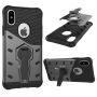 Super bestendige hoes met standaard voor iPhone XS/iPhone X X - zwart