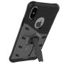 Super bestendige hoes met standaard voor iPhone XS/iPhone X X - zwart