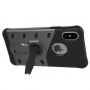 Super bestendige hoes met standaard voor iPhone XS/iPhone X X - zwart