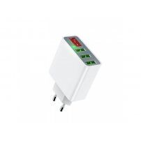 MCDODO lader met drie USB-poorten en digitale display voor Apple iPhone / iPad / iPad / MCDODO lader met drie USB-poorten en digitale display voor Apple iPhone / iPad / iPod - wit