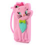 3D-siliconenhoes voor 3D-siliconen iPhone 5 / 5S / SE (2016) - schattige kat - rozig