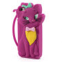 3D-siliconenhoes voor 3D-siliconen iPhone 5 / 5S / SE (2016) - schattige kat - donkerroze