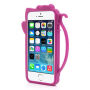 3D-siliconenhoes voor 3D-siliconen iPhone 5 / 5S / SE (2016) - schattige kat - donkerroze