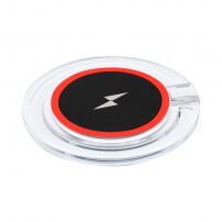 Draadloze QI lader met snel opladen en lichtindicatie voor iPhone - rood
